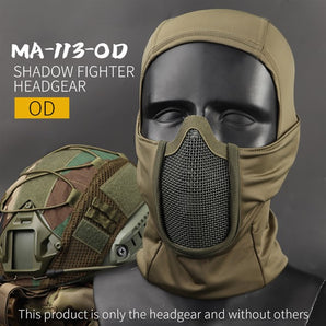 Shadow Balaclava with Steel Half Fighter Face Mask ( OD )