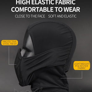 Shadow Balaclava with Steel Half Fighter Face Mask - MC