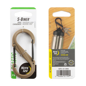 S-BINER(R) PLASTIC DUAL CARABINER, coyote - size 4